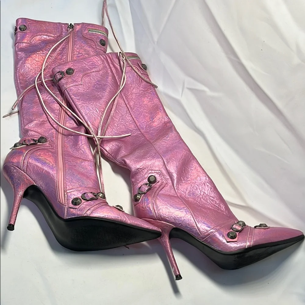 Pink High Heel Boots - Picture 1 of 6